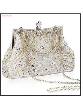 1920s Vintage Beaded Clutch Evening Bag for Women Wedding Party
